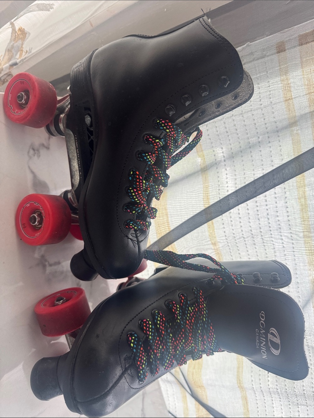 Black Kids Roller Skates with Red Wheels